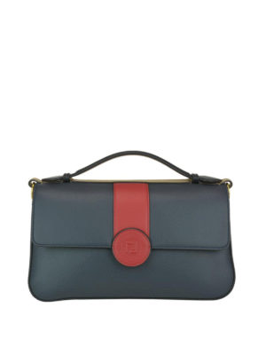 FENDI: borse a spalla - Borsa in vitello con banda a contrasto