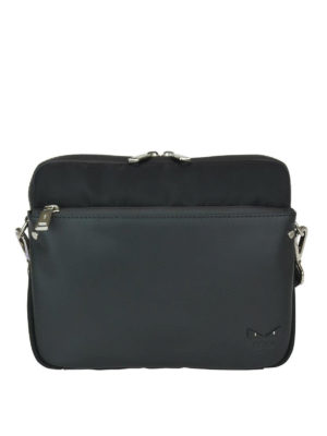 FENDI: borse a spalla - Borsa messenger in tessuto e pelle