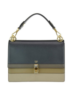 FENDI: borse a spalla - Borsa Kan I con patta beige e blu