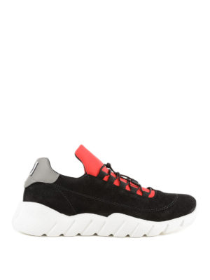 FENDI: sneakers - Sneaker da running suede e neoprene bicolore