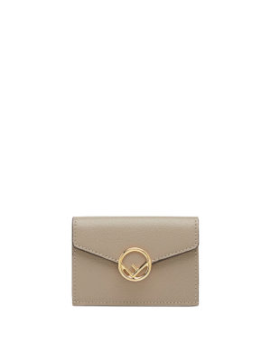 FENDI: portafogli - Portafoglio in pelle beige