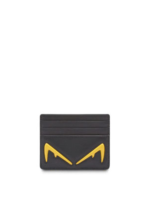 FENDI: portafogli - Porta tessere con Diabolic Eyes a contrasto