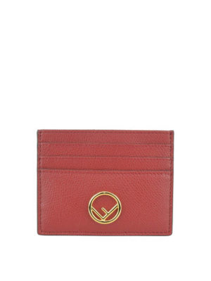FENDI: wallets & purses - F is Fendi red leather card holder
