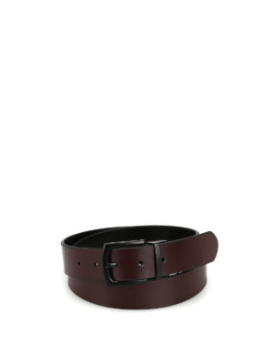 FRED PERRY: cinture - Cintura in pelle liscia reversibile