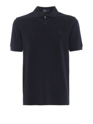 FRED PERRY: polo - Polo in piqué di cotone blu scuro