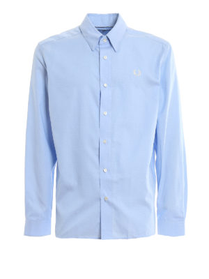 FRED PERRY: shirts - Light blue button down shirt