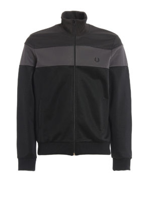 FRED PERRY: Sweatshirts & Sweaters - Color block tech cotton sweatshirt
