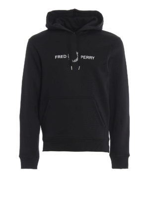 FRED PERRY: Sweatshirts & Sweaters - Logo embroidery black hoodie