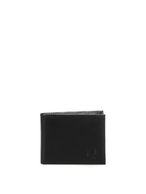 FRED PERRY: portafogli - Portafoglio bifold in pelle con logo impresso