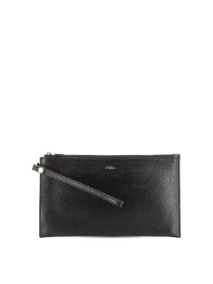 FURLA: clutches - Babylon XL black leather clutch