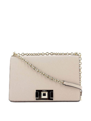 FURLA: borse a tracolla - Piccola tracolla Mimì beige in pelle