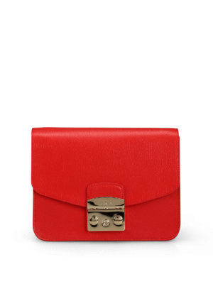 FURLA: borse a tracolla - Borsa a tracolla Metropolis S in pelle rossa