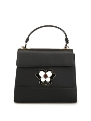FURLA: borse a tracolla - Borsa Mughetto piccola in pelle nera