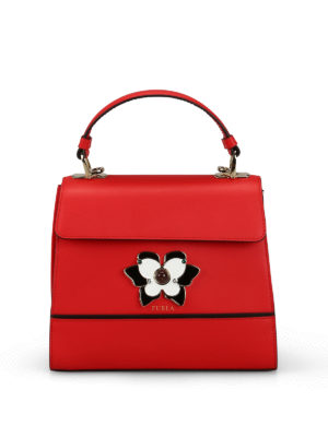 FURLA: borse a tracolla - Borsa Mughetto piccola in pelle rossa