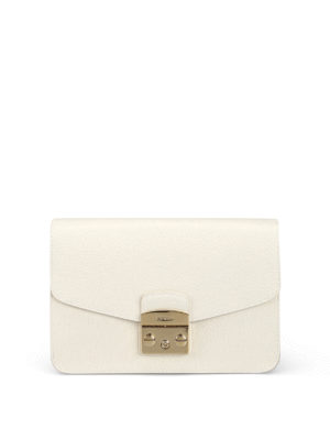 FURLA: borse a spalla - Borsa Metropolis S in pelle bianca