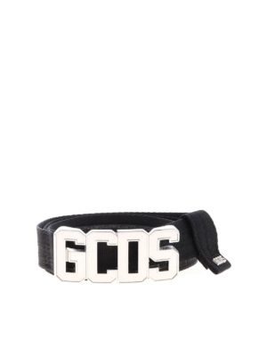 GCDS: belts - GCDS logo belt in black