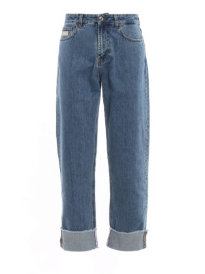 GCDS: straight leg jeans - Wide leg denim jeans