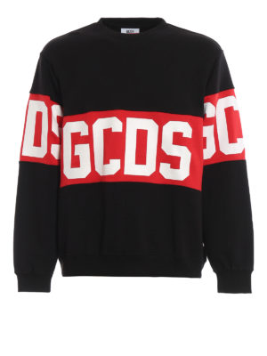 GCDS: Felpe e maglie - Felpa nera con stampa logo