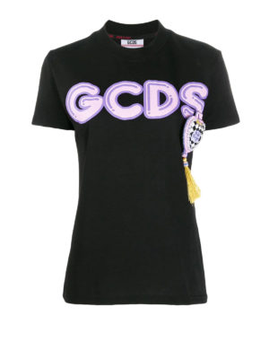 GCDS: t-shirts - Printed Tee with detachable application