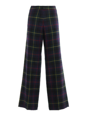 GIADA BENINCASA: pantaloni casual - Pantaloni palazzo in lana tartan