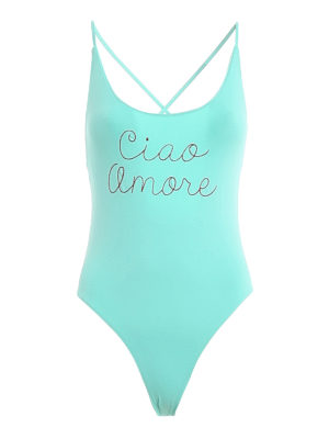 GIADA BENINCASA: one-piece - Ciao Amore embroidered one-piece swimsuit