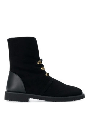 GIUSEPPE ZANOTTI: tronchetti - Stivaletti Fortune in camoscio nero