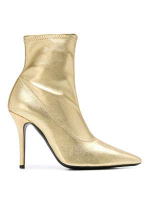 GIUSEPPE ZANOTTI: tronchetti - Tronchetti Salomè in pelle stretch oro