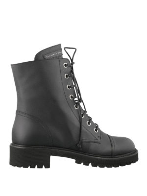 GIUSEPPE ZANOTTI: tronchetti - Biker boots Thora neri in pelle