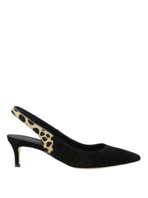 GIUSEPPE ZANOTTI: scarpe décolleté - Slingback in camoscio e cavallino