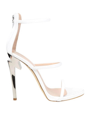 GIUSEPPE ZANOTTI: sandali - Sandali Harmony G-heel bianchi in vernice