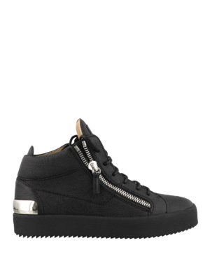 GIUSEPPE ZANOTTI: trainers - Kriss Steel black leather sneakers