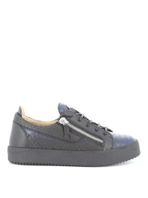 GIUSEPPE ZANOTTI: trainers - May London two-tone reptile print sneakers