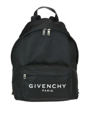 GIVENCHY: backpacks - Givenchy Paris embroidered nylon backpack