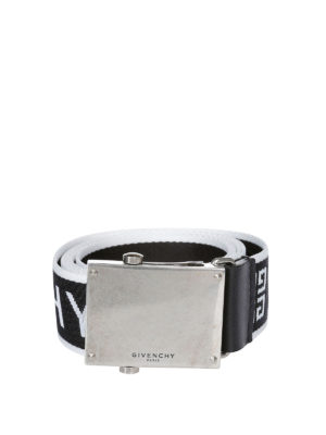 GIVENCHY: cinture - Cintura in tessuto jacquard con logo