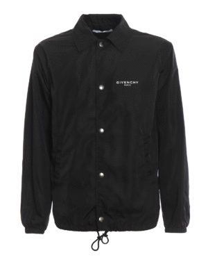 GIVENCHY: casual jackets - Logo print nylon windbreaker