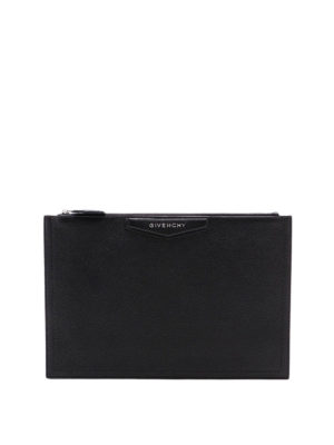 GIVENCHY: clutches - Antigona black leather clutch