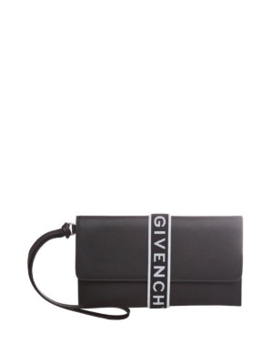 GIVENCHY: pochette - Pochette Urban in pelle con logo