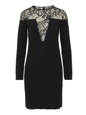 GIVENCHY: abiti da cocktail - Abito nero in viscosa e pizzo