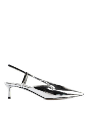 GIVENCHY: scarpe décolleté - Décolleté in pelle specchiata argento