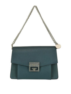 GIVENCHY: borse a tracolla - Tracolla piccola GV3 in pelle verde a grana