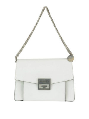 GIVENCHY: borse a tracolla - Tracolla piccola GV3 in pelle bianca a grana