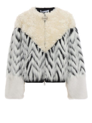 GIVENCHY: Pellicce e montoni - Bomber in pelliccia ecologica patchwork