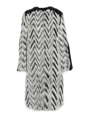 GIVENCHY: Pellicce e montoni - Cappotto lungo girocollo effetto pelliccia