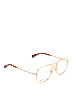 GIVENCHY: Occhiali - Occhiali da vista in metallo con doppio ponte