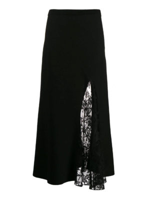GIVENCHY: Gonne Lunghe - Gonna in misto viscosa con pizzo