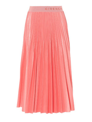 GIVENCHY: Long skirts - Logo waistband pleated skirt