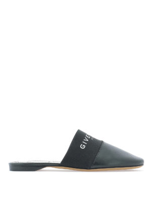 GIVENCHY: mules shoes - Bedford black leather flat mules