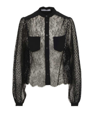 GIVENCHY: camicie - Camicetta in pizzo chantilly nero