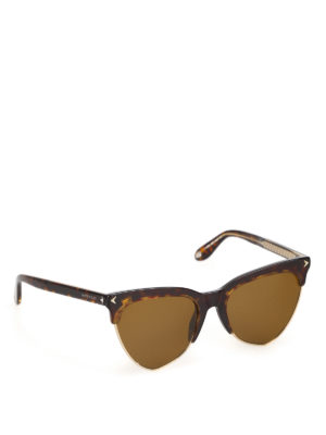 GIVENCHY: occhiali da sole - Occhiali da sole cat eye havana e oro