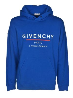 GIVENCHY: Sweatshirts & Sweaters - GIVENCHY Label hoodie in blue